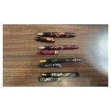 Set of 4 Vintage Marbled Fountain Pens Assorted Colors