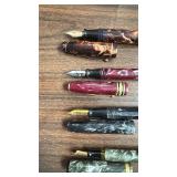 Set of 4 Vintage Marbled Fountain Pens Assorted Colors