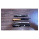 Set of 4 Vintage Fountain Pens with Mixed Finishes