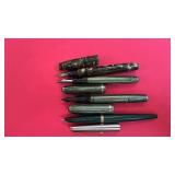 Set of 4 Vintage Green Fountain Pens Assorted Styles