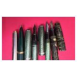 Set of 4 Vintage Green Fountain Pens Assorted Styles