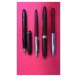 Set of 4 Vintage Fountain and Ballpoint Pens Assorted Styles