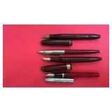 Set of 4 Vintage Fountain and Ballpoint Pens Assorted Styles
