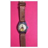 Vintage Dick Tracy Character Watch with Leather Band