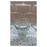 Etched Glass Vase with Asian Motif, 9.25 x 5 in