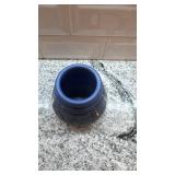 University of North Dakota Pottery Vase 4x4.25 in Blue Glaze