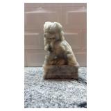 Pair of Carved Stone Foo Dog Statues, 7 x 4 Inches