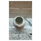 Hand-Painted Porcelain Vase with Bird and Nature Motif 5 x 4 Inch