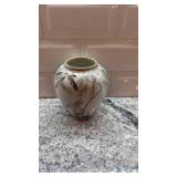 Hand-Painted Porcelain Vase with Bird and Nature Motif 5 x 4 Inch