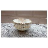 Porcelain Bowl and Saucer Set with Gold Crane Motif