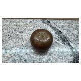 Vintage Brass Round Trinket Box with Engraved Floral Design