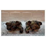 Pair of Vintage Metal Foo Dog Statues 7x6 Inches