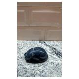 Egyptian Carved Stone Scarab Paperweight, 3.5 in x 1 in