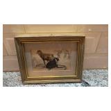 Pair of 8x6 Framed Vintage Animal Etchings