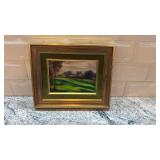Framed Impressionist Landscape Oil Painting 10.5 x 8.5 Inches