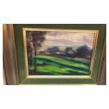 Framed Impressionist Landscape Oil Painting 10.5 x 8.5 Inches