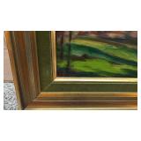 Framed Impressionist Landscape Oil Painting 10.5 x 8.5 Inches
