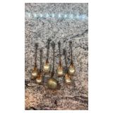 Set of 7 Vintage Ornate Collectible Spoons