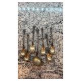 Set of 7 Vintage Ornate Collectible Spoons