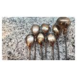Set of 7 Vintage Ornate Collectible Spoons