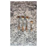 Set of 4 Vintage Peru Souvenir Collector Spoons with Llama Motif