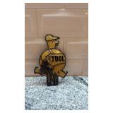 Vintage Tydol Gas Station Attendant Metal Sign Topper