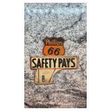 Vintage Phillips 66 Safety Pays Metal License Plate Topper