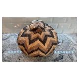 Vukani Zulu Lidded Basket 16 x 10 Inch African Arts & Crafts