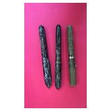 Set of 3 Vintage Fountain Pens Assorted Marbled Designs