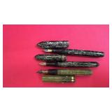 Set of 3 Vintage Fountain Pens Assorted Marbled Designs