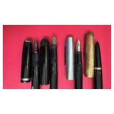 Set of 4 Vintage Fountain Pens with Mixed Metal Caps