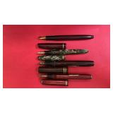 Group of 4 Vintage Fountain Pens Assorted Colors and Finishes
