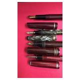 Group of 4 Vintage Fountain Pens Assorted Colors and Finishes