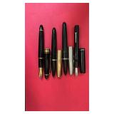 Set of 4 Vintage Fountain Pens with Gold and Silver Toned Accents