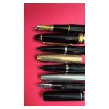 Set of 4 Vintage Fountain Pens with Gold and Silver Toned Accents
