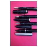 Lot of 4 Vintage Black Fountain Pens Assorted Styles