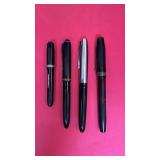 Group of 4 Vintage Fountain Pens Assorted Styles