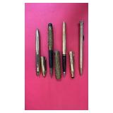 Collection of 4 Vintage Fountain and Ballpoint Pens with Gold-Tone Finishes