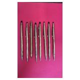 Set of 8 Vintage Cross Ballpoint Pens Assorted Finishes and Engravings