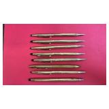 Set of 8 Vintage Cross Ballpoint Pens Assorted Finishes and Engravings
