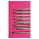 Set of 8 Vintage Cross Ballpoint Pens Assorted Finishes and Engravings