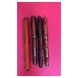 Set of 4 Vintage Fountain Pens Mixed Colors and Finishes