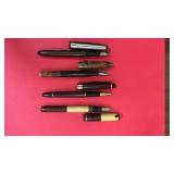Set of 4 Vintage Fountain Pens Mixed Materials