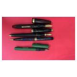 Collection of 3 Vintage Fountain Pens and 1 Ballpoint Pen