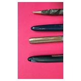 Collection of 4 Vintage Fountain and Ballpoint Pens Assorted Styles
