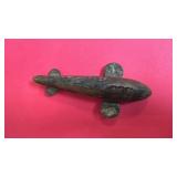 Vintage Folk Art Wooden Fish Decoy with Metal Fins