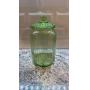 Vintage Green Depression Glass Ribbed Canister with Lid