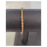 14K Gold Rope Bracelet w/Safety Clasp 14K Gold Rope Bracelet w/Safety Clasp