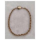 14K Gold Rope Bracelet w/Safety Clasp 14K Gold Rope Bracelet w/Safety Clasp