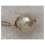 14K Necklace w/Pearl Pendant 14K Necklace w/Pearl Pendant